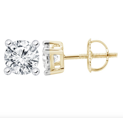 14K Gold Lab Grown Diamond Stud Earring 2.00CT