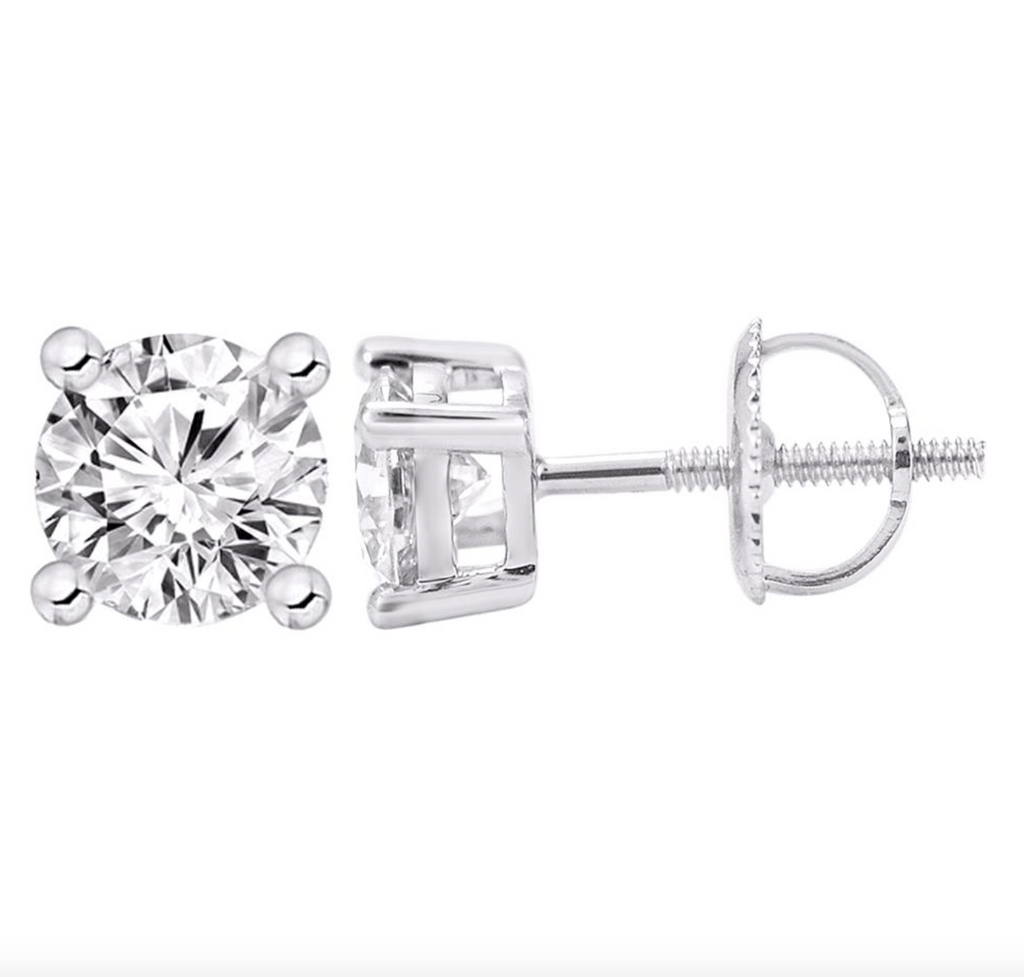 14K Gold Lab Grown Diamond Stud Earring 2.00CT