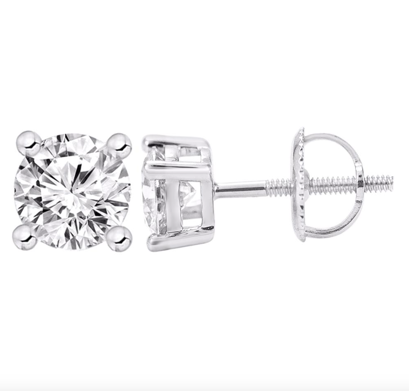 14K Gold Lab Grown Diamond Stud Earring 2.00CT