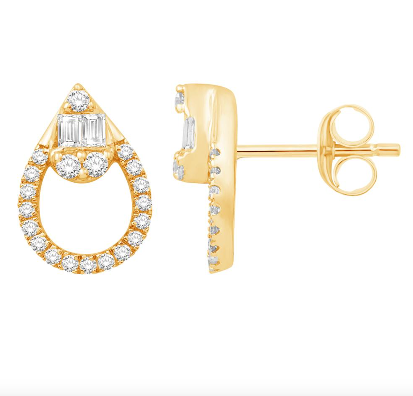 14K Gold Diamond Stud Earring