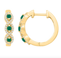 14K Gold Diamond Hoop Earring