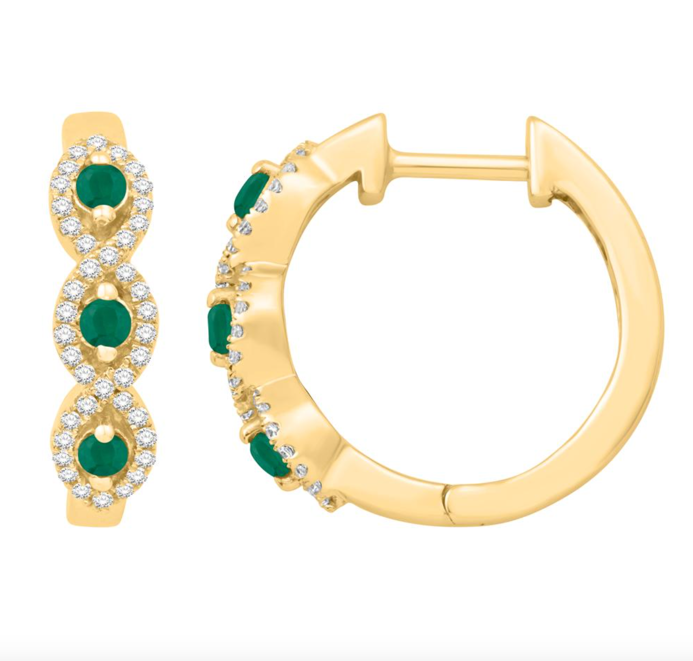 14K Gold Diamond Hoop Earring