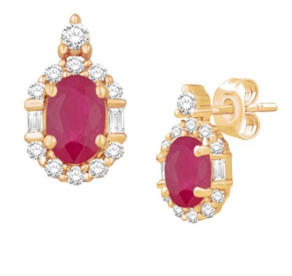14K Gold Diamond Stud Earring