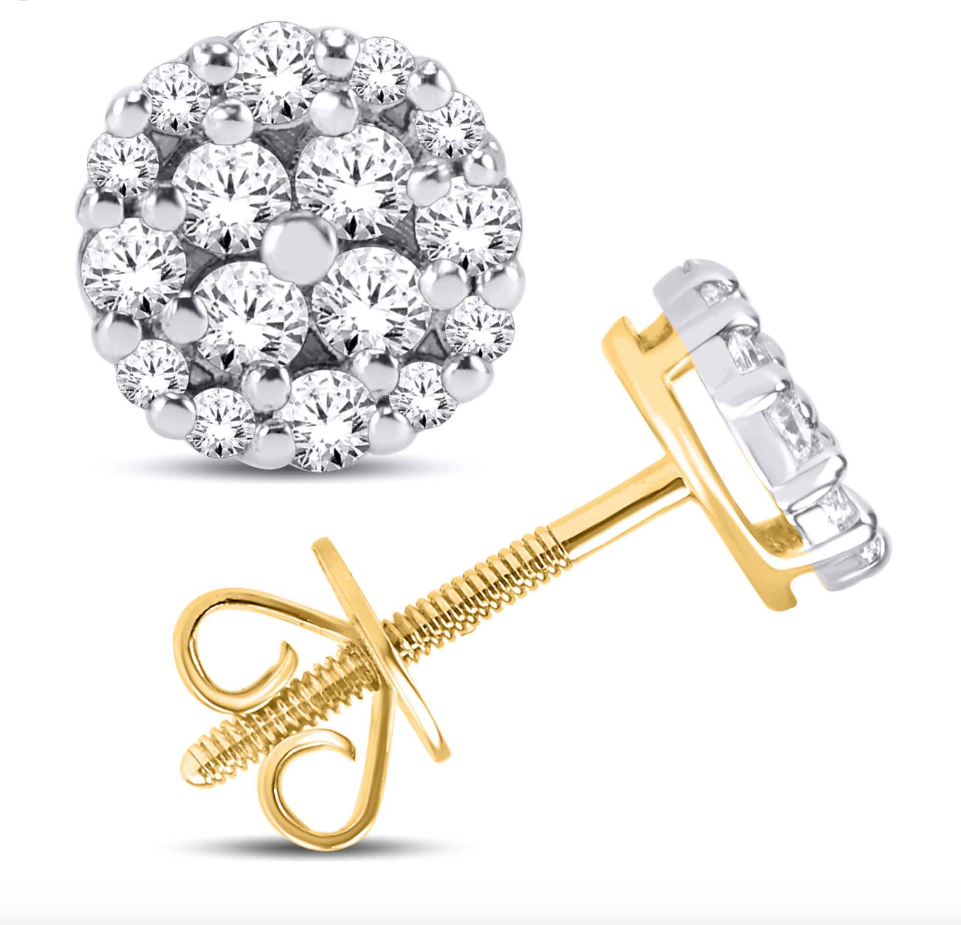 14K Gold Diamond Stud Earring