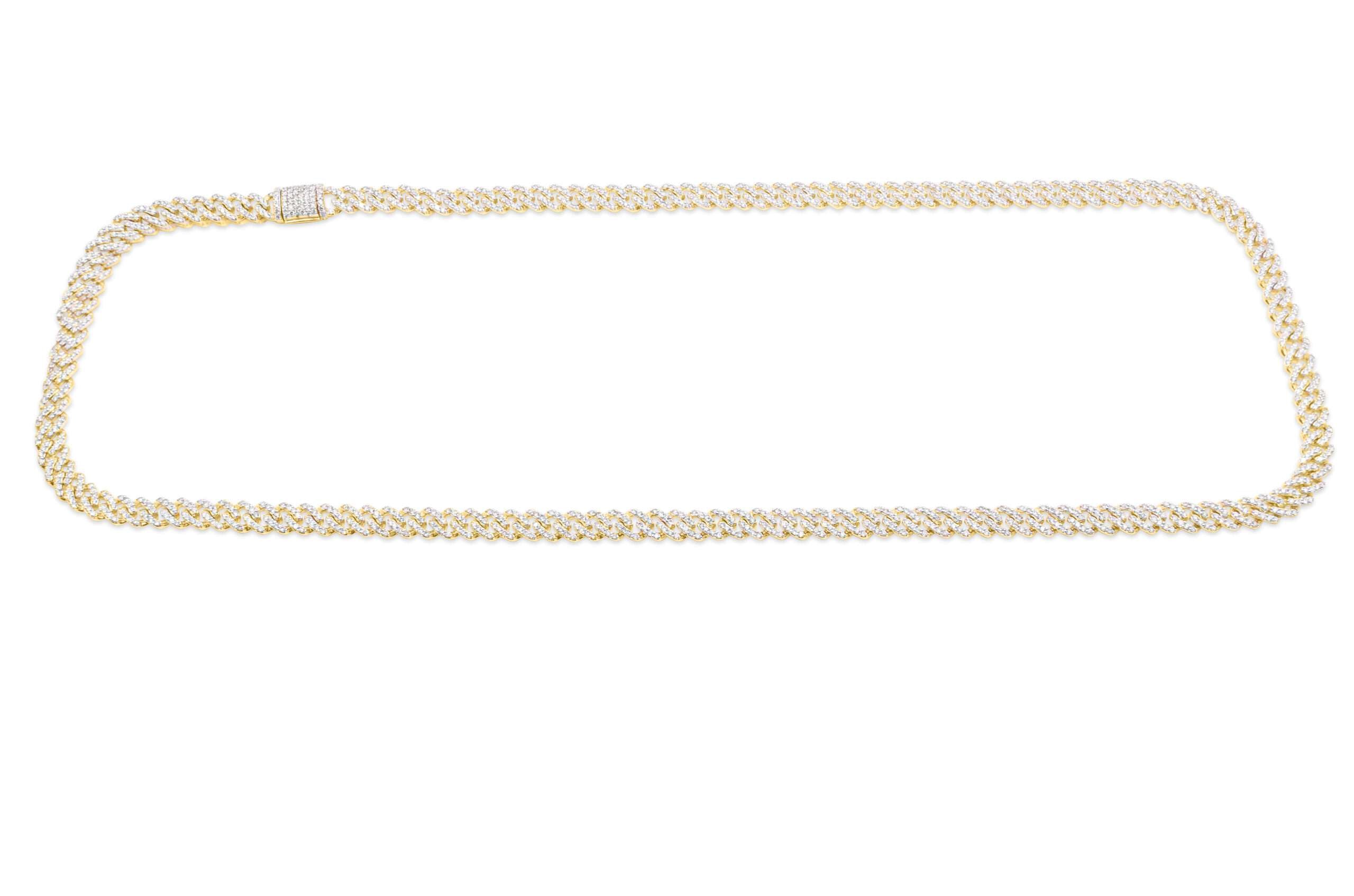 6mm 10K Iced Out Gold Diamond Chain