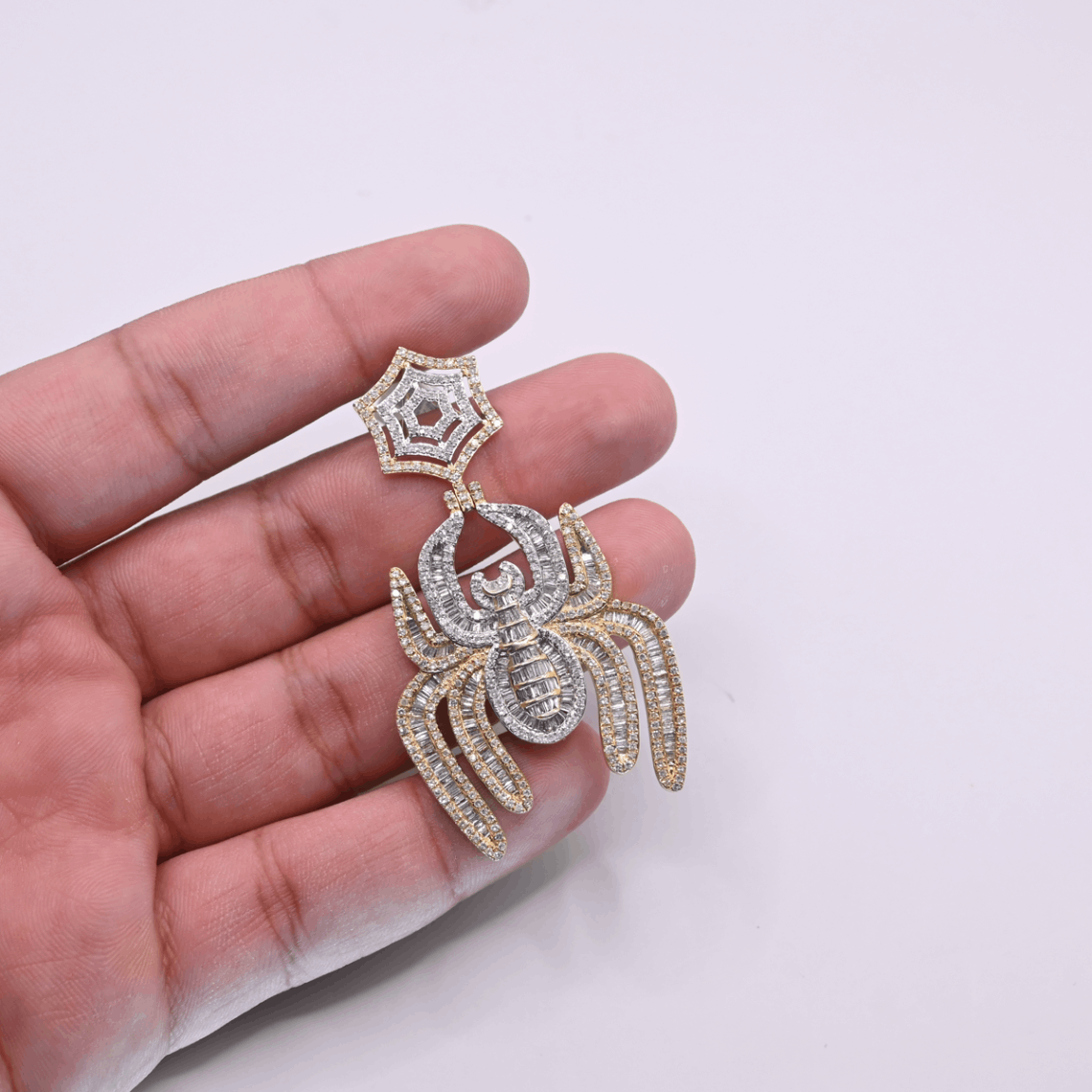 10K Spider Gold Diamond Pendant