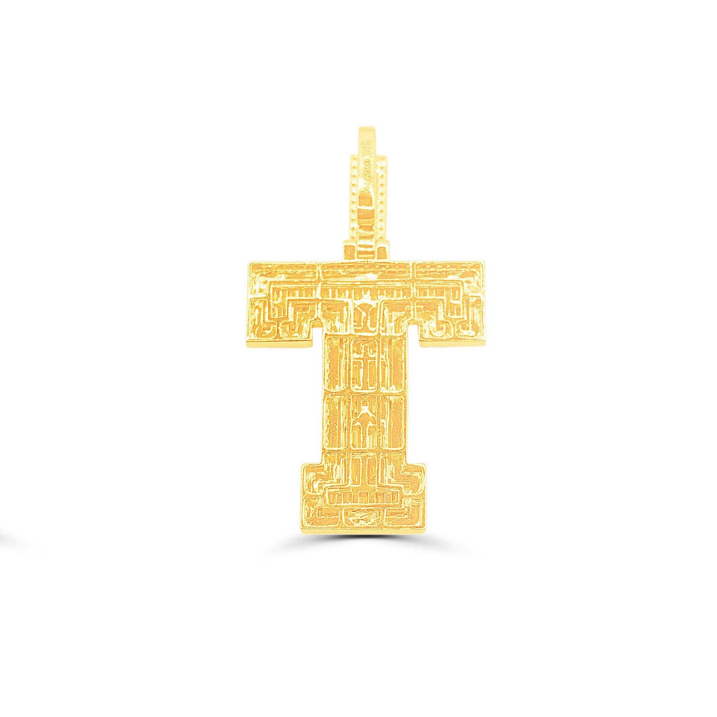 10K Gold Diamond Letter T Pendant