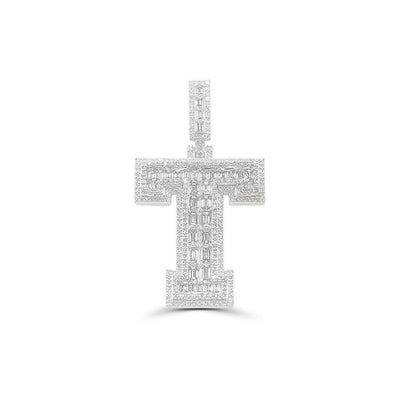 10K Gold Diamond Letter T Pendant