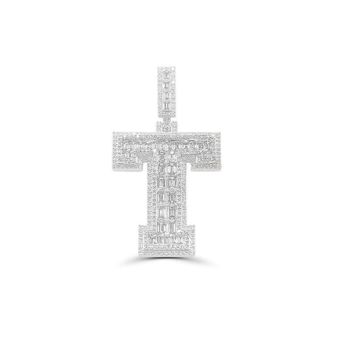 10K Gold Diamond Letter T Pendant