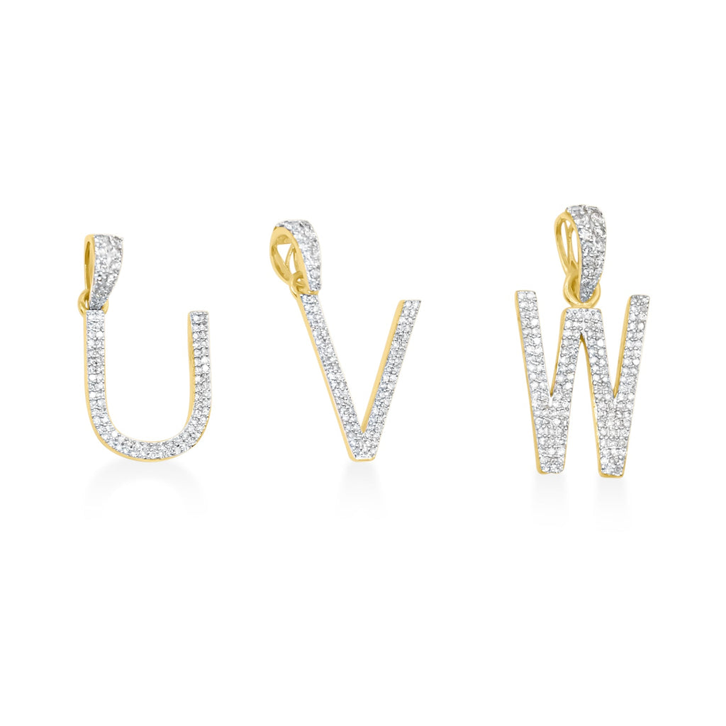 10K Yellow Gold Letter Initials Pendant