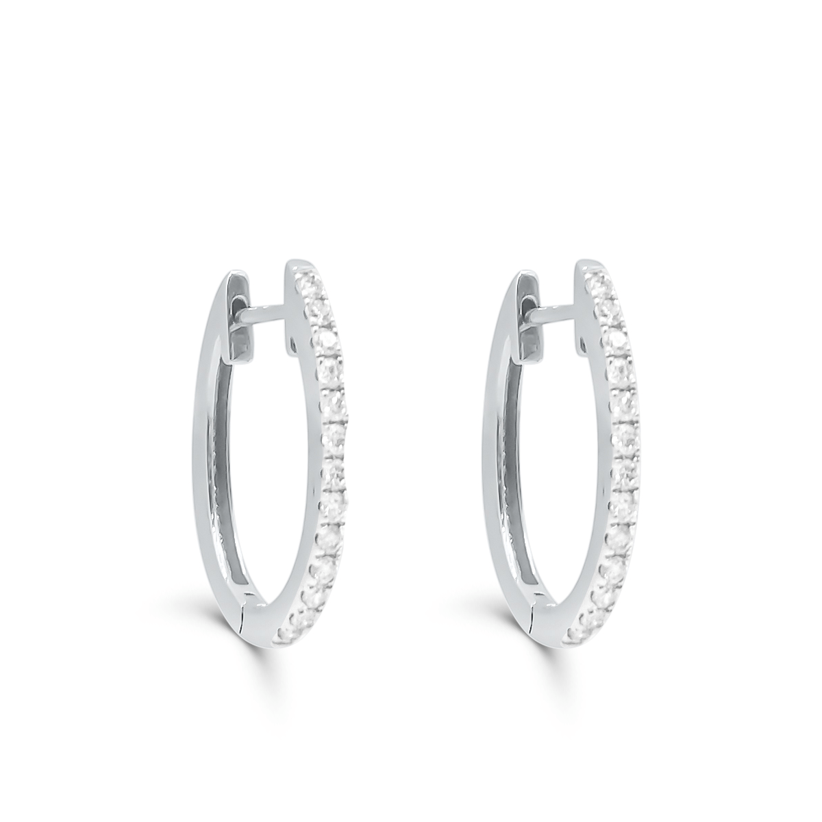 10K Yellow Gold Hoop Diamond Earring