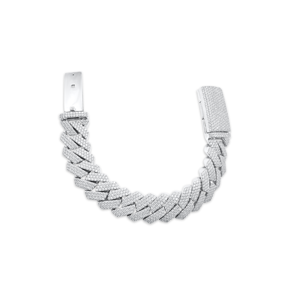 18mm 10K Iced Diamond Cuban Link Bracelet