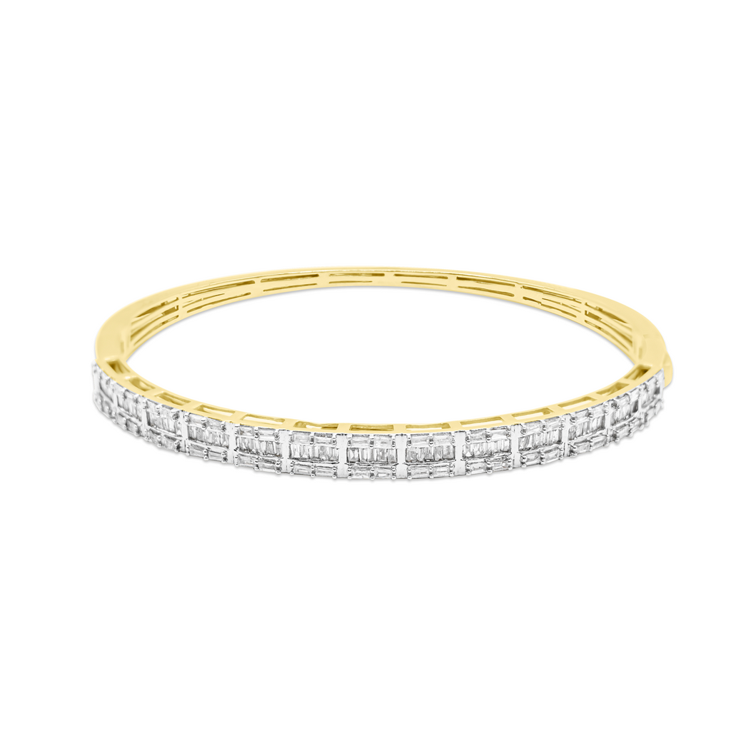 5mm 10K Round Gold Diamond Bangle