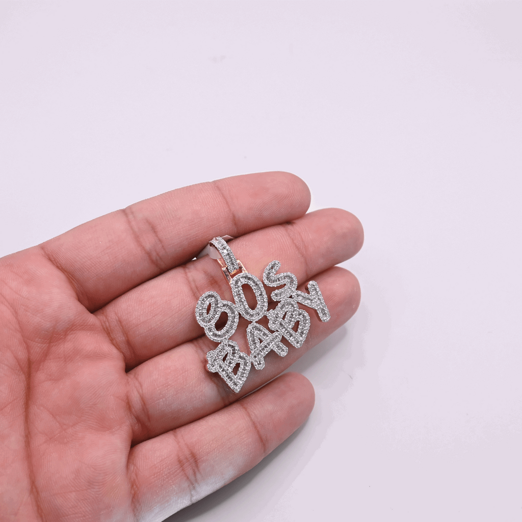 10K Gold Diamond BosBaby Pendant 2.45CT