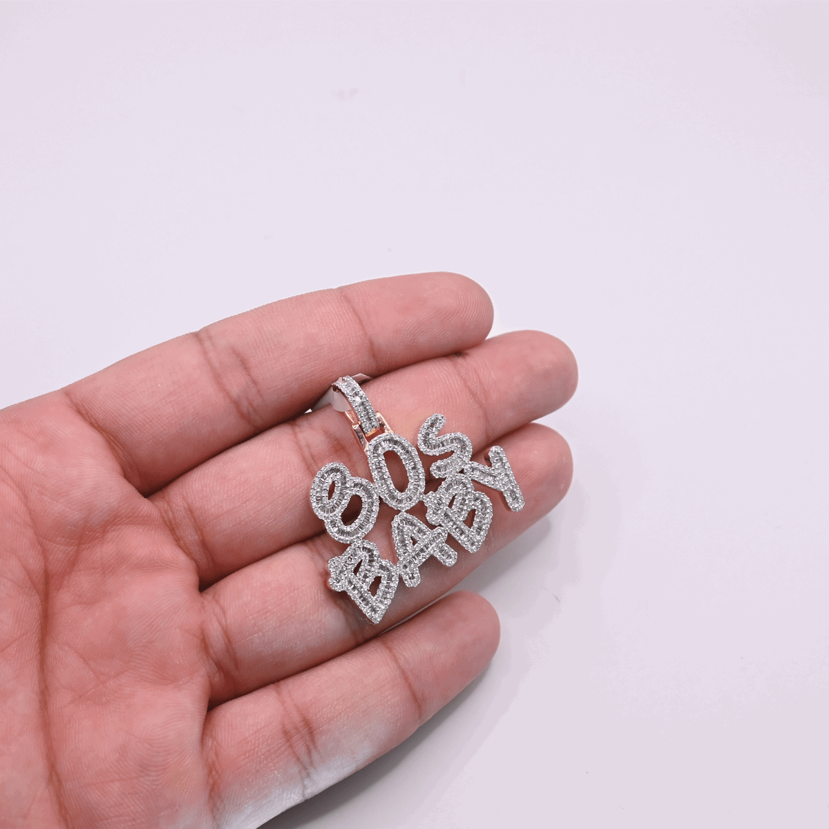 10K Gold Diamond BosBaby Pendant 2.45CT