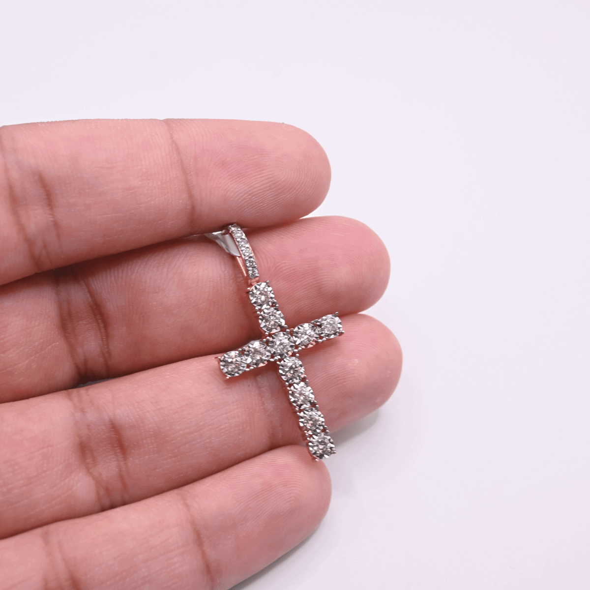 10K Gold Diamond Cross Pendant 1.00CT