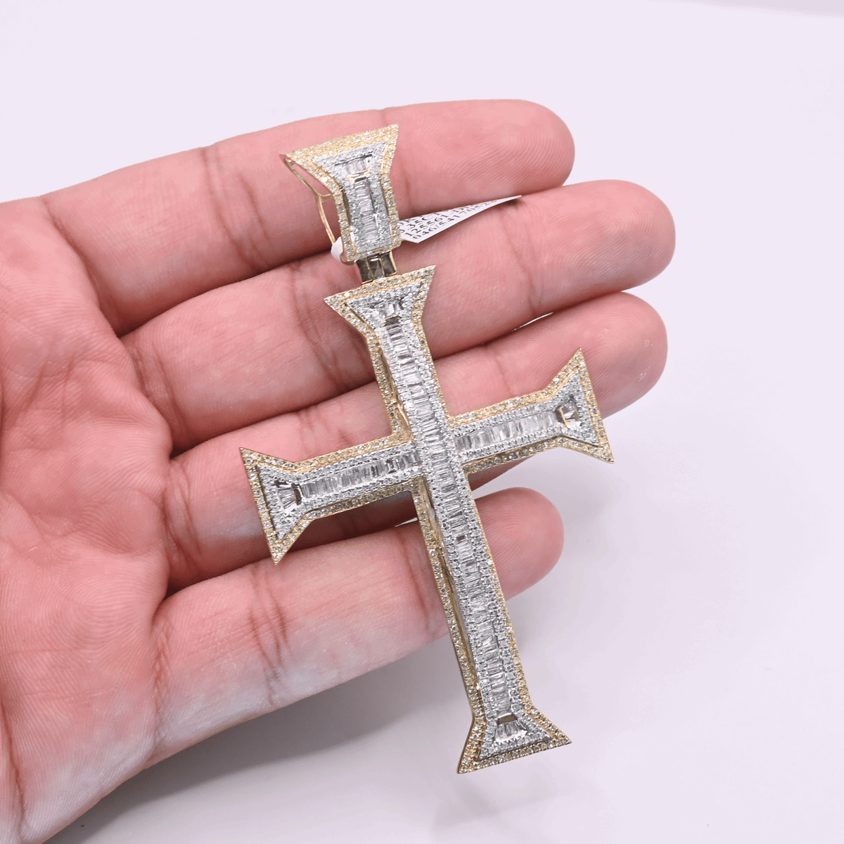 10K Cross Gold Diamond Pendant
