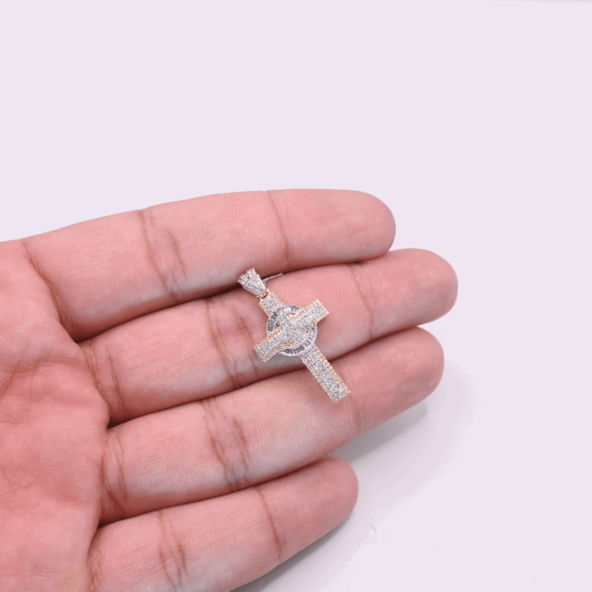 10K Cross Gold Diamond Pendant 0.51CT