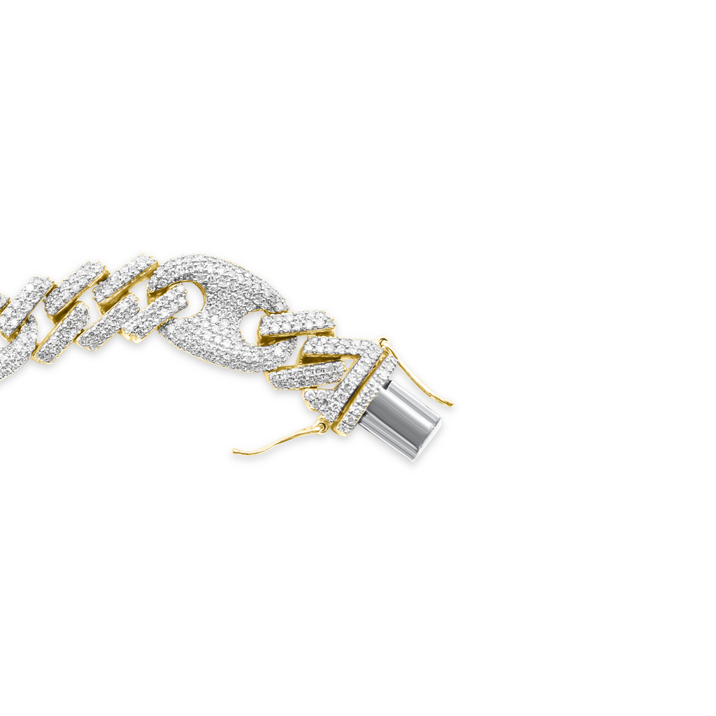 11mm 10K Cuban Gold Diamond Bracelet