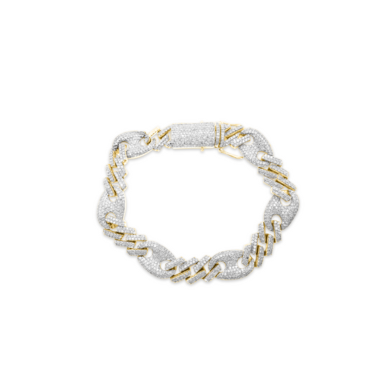 11mm 10K Cuban Gold Diamond Bracelet