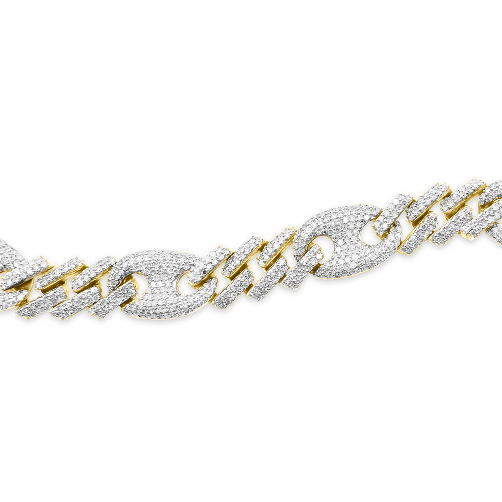 11mm 10K Cuban Gold Diamond Bracelet