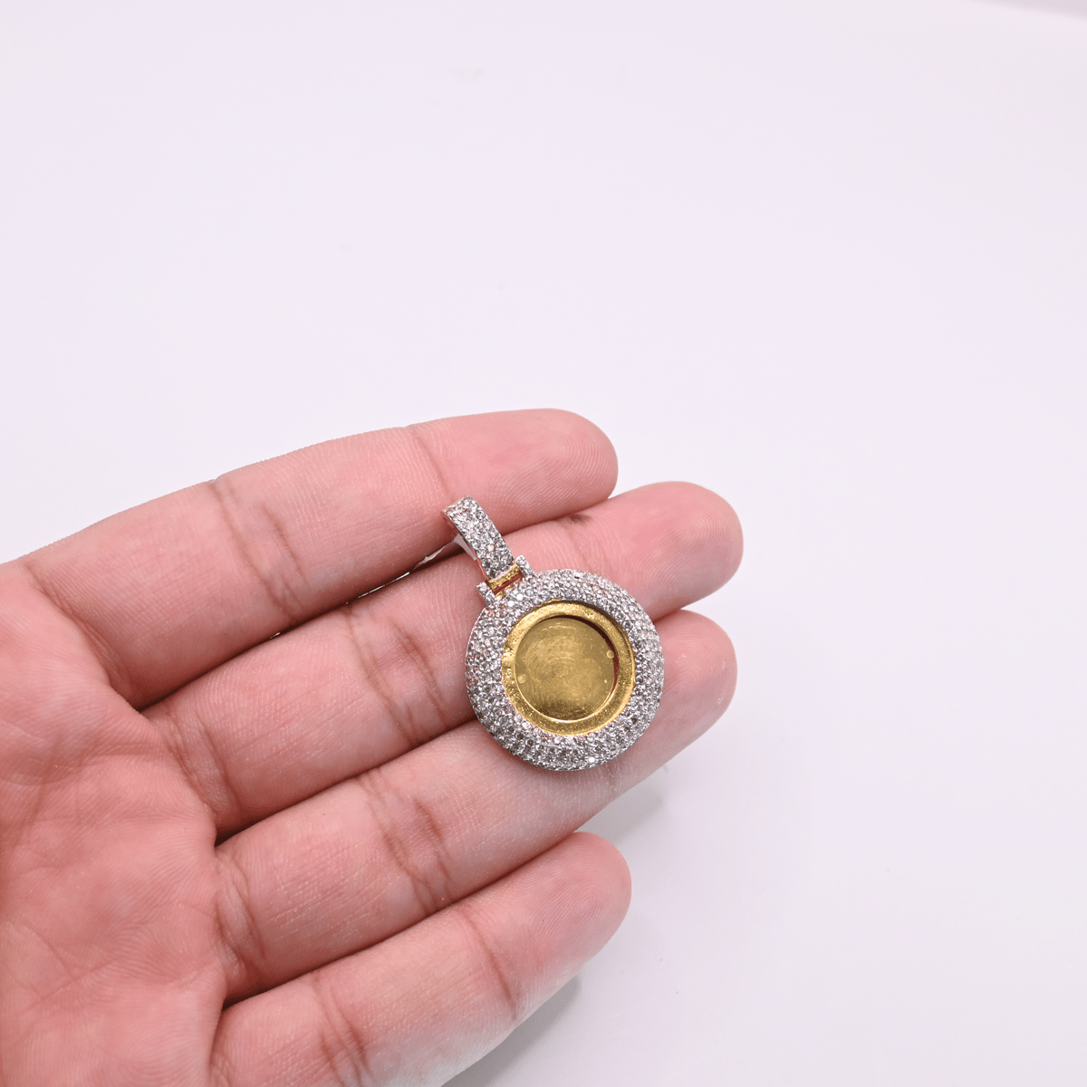 14K Gold Diamond Custom Memory Pendant 4.22CT