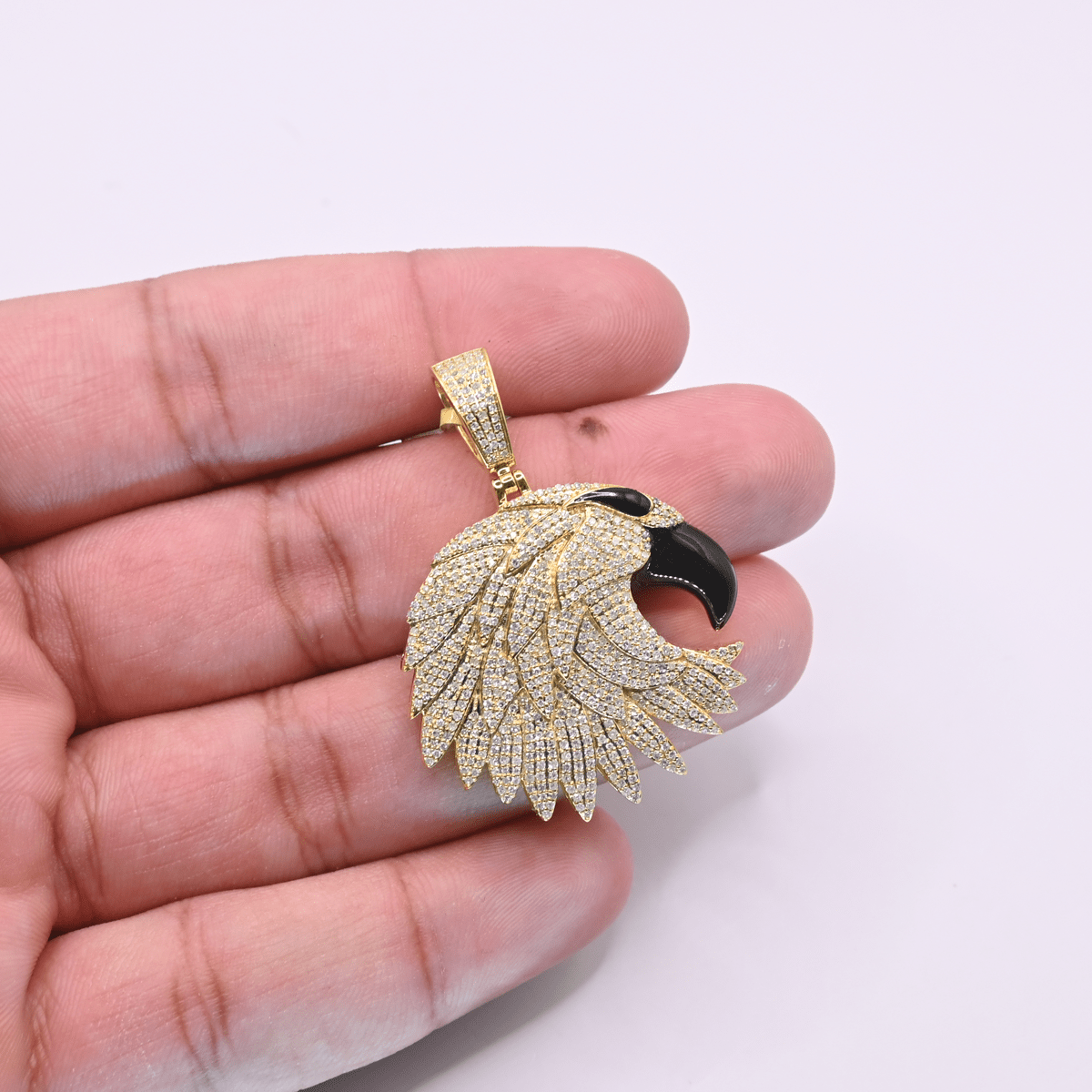 10K Yellow Gold Diamond Pendant For Men