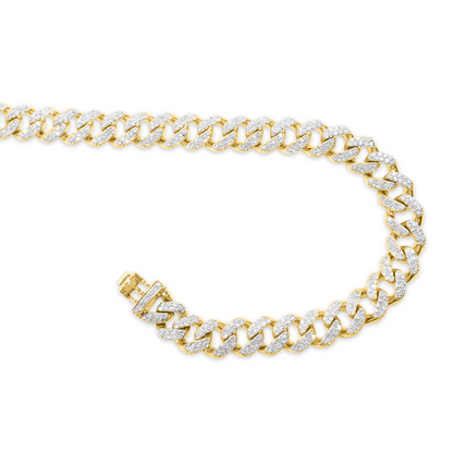 8mm 10K Diamond Mini Cuban Gold Bracelet