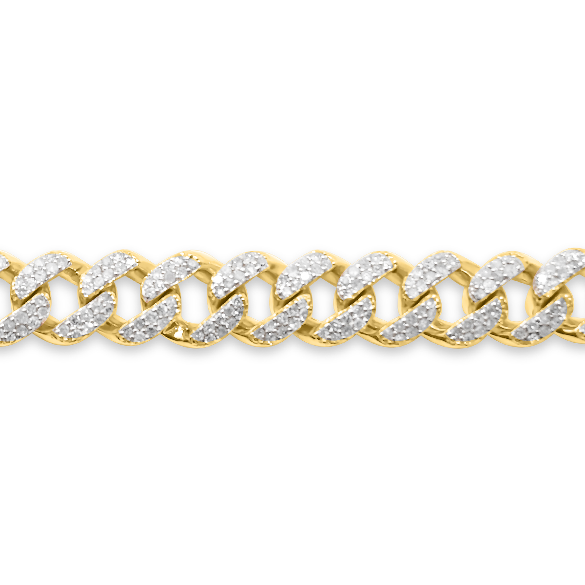 8mm 10K Diamond Mini Cuban Gold Bracelet