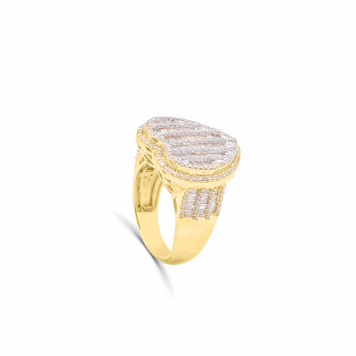 10K Gold Diamond Heart Men's Ring 1.90CT