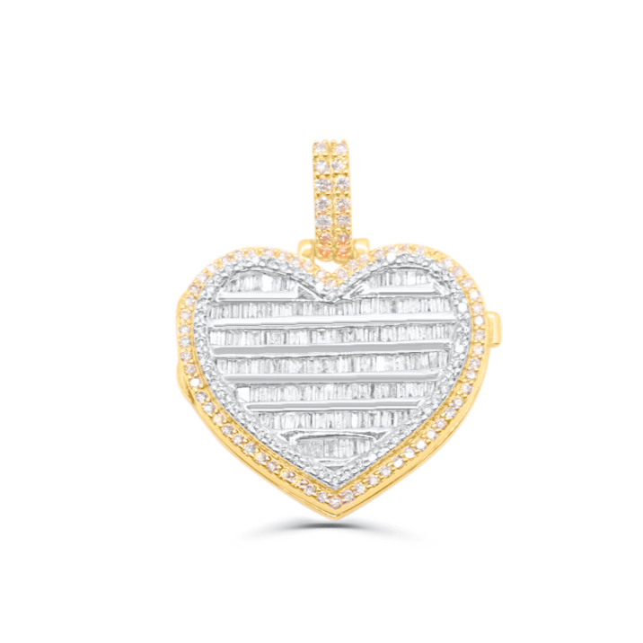 10K Gold Diamond Heart Pendant 4.00CT