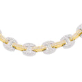 7mm 10K Yellow & White Gold Diamond Mariner Chain