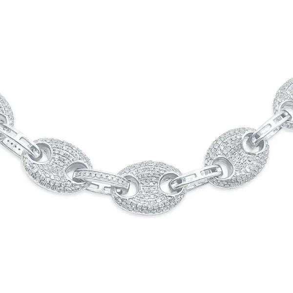 9mm 10K Mariner Gold Diamond Link Chain