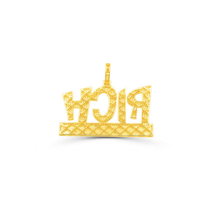 10K Yellow Gold Diamond Pendant For Men