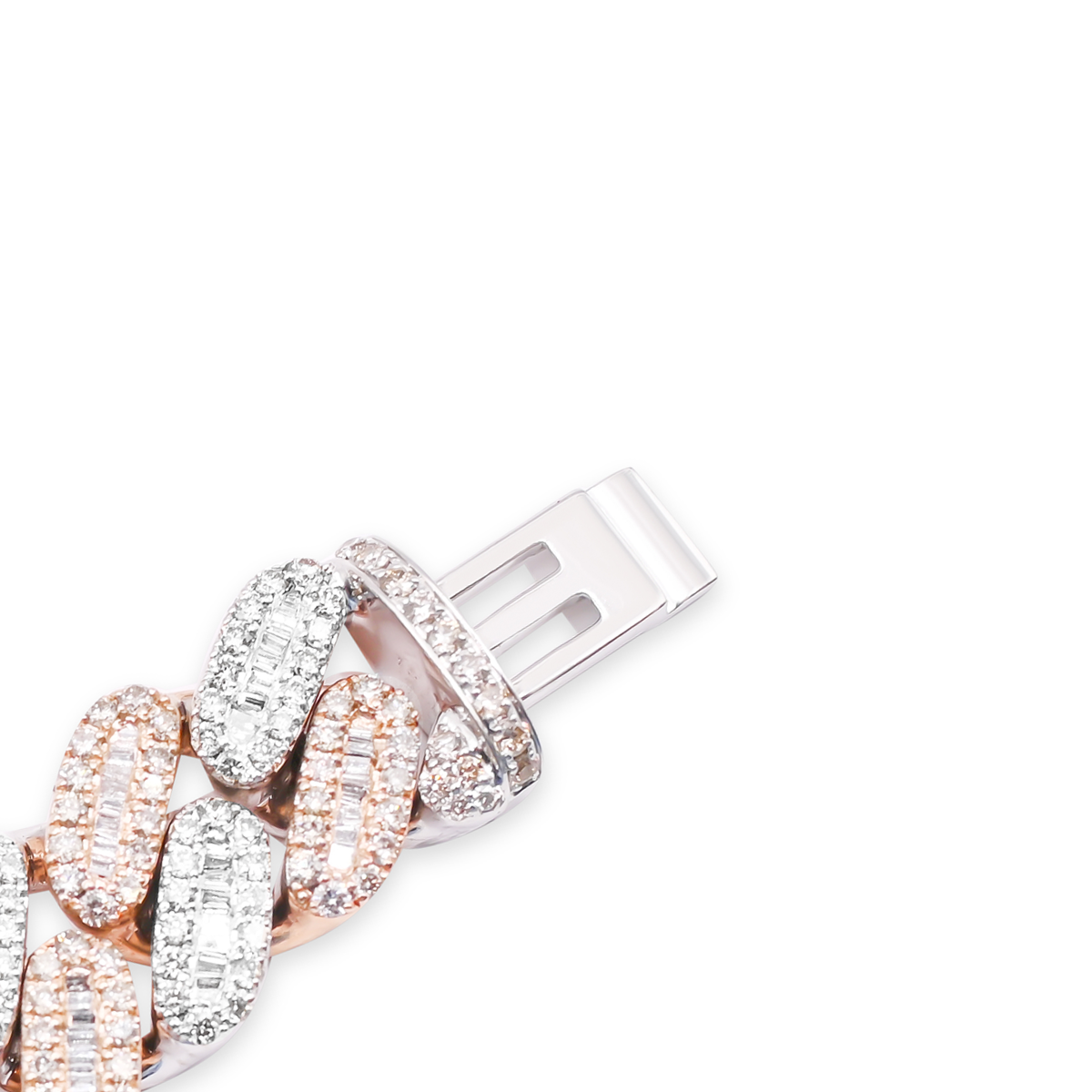 14mm 10K 2 Tone Iced Out Diamond Bracelet