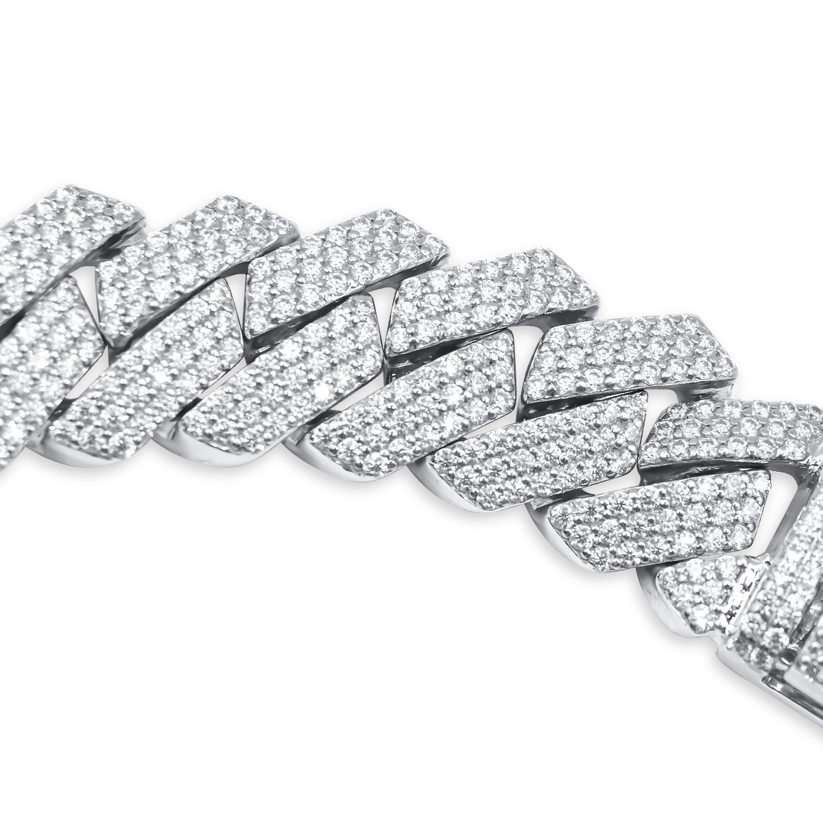18mm 10K Iced Diamond Cuban Link Bracelet