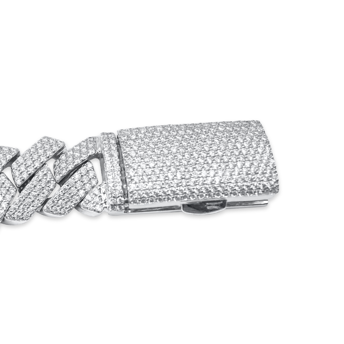 18mm 10K Iced Diamond Cuban Link Bracelet