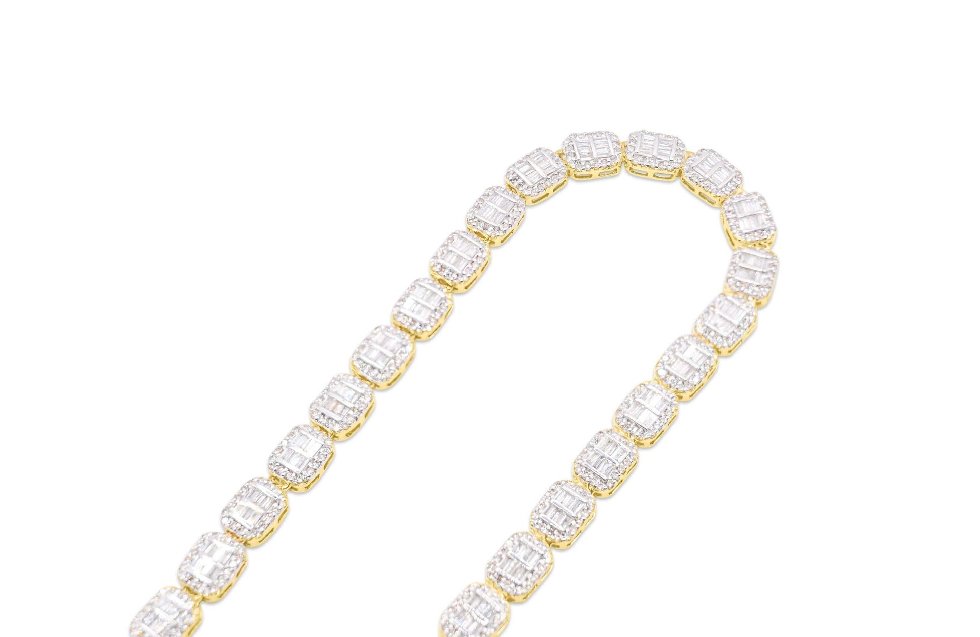 6mm 10K Iced Out Gold Diamond Chain