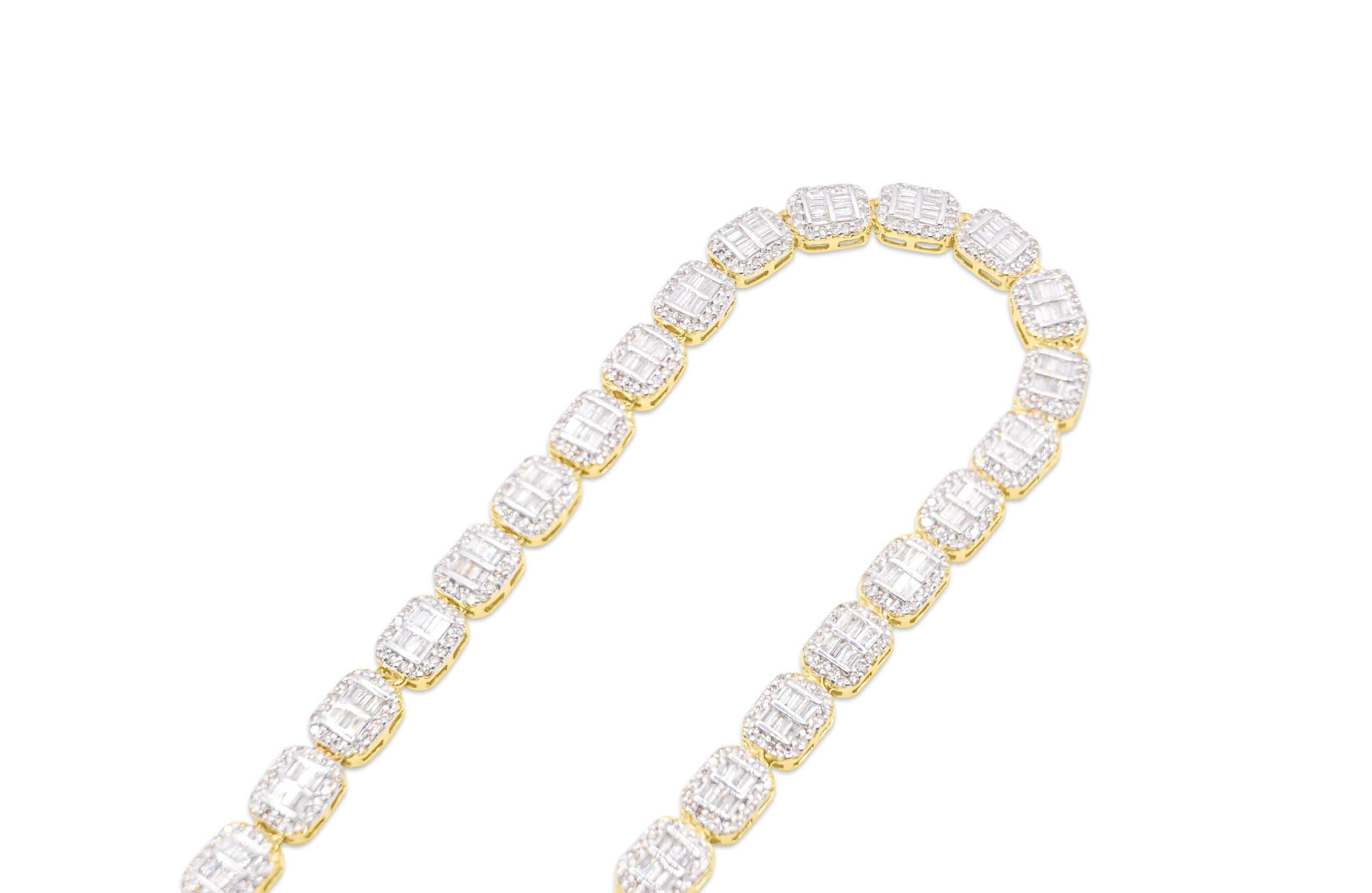 6mm 10K Iced Out Gold Diamond Chain