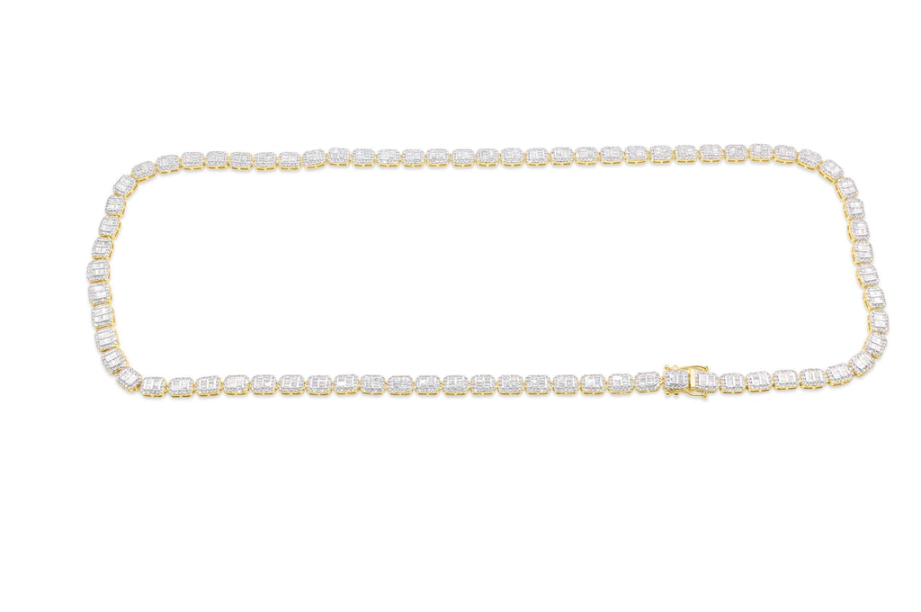 6mm 10K Iced Out Gold Diamond Chain
