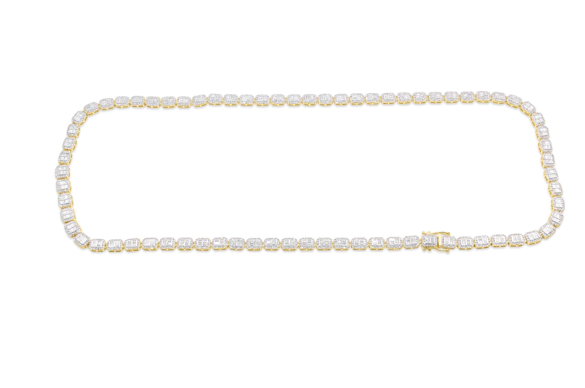6mm 10K Iced Out Gold Diamond Chain