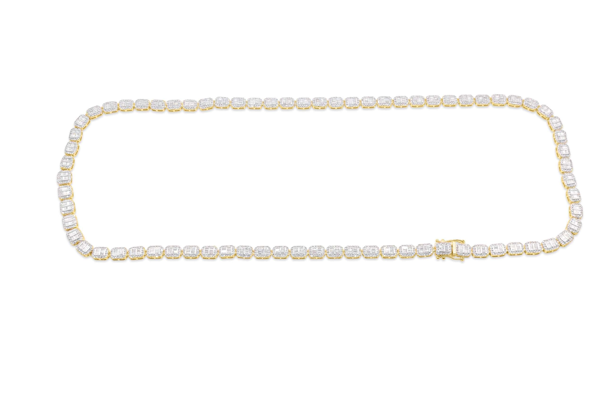 6mm 10K Iced Out Gold Diamond Chain